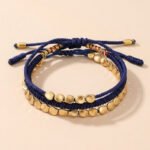 Blue Copper Beads Bracelet Set