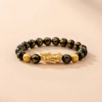 Feng Shui Bracelet - Pixiu Black Obsidian Bracelet for Wealth