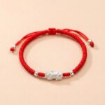 Red String Silver Pixiu Bracelet - Attract Windfall Luck