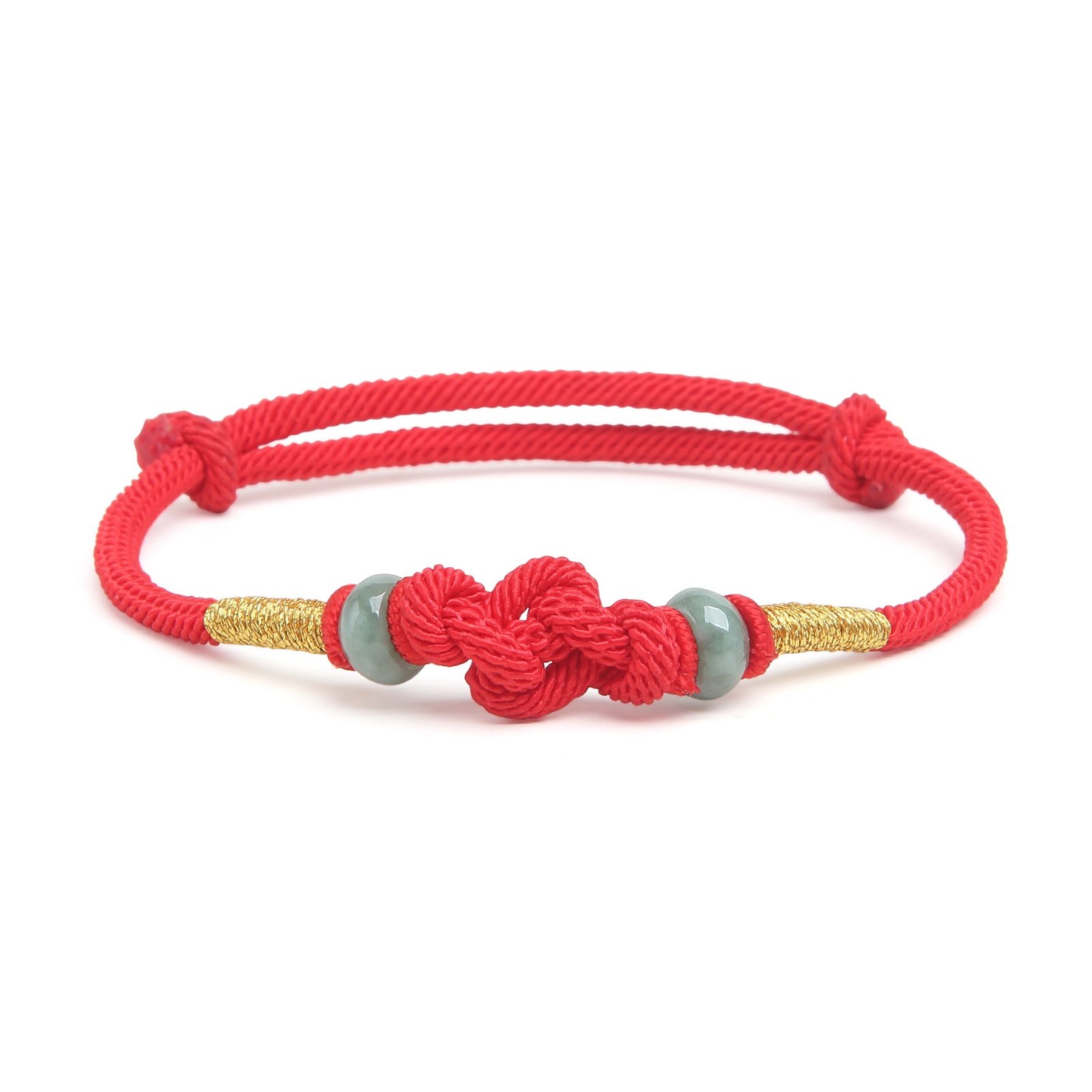 EndlessGoodFortuneRedStringJadeBracelet_1.jpg Infinity Knot Bracelet - Endless Good Fortune - 图片 1