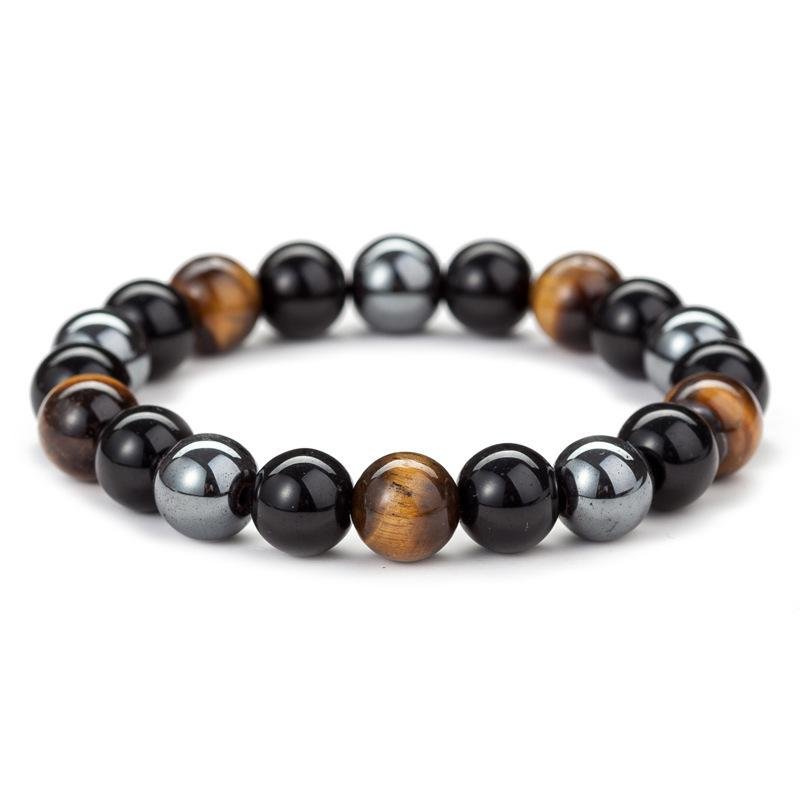 Triple Protection Bracelet - Tiger’s Eye, Obsidian, Hematite - 图片 6
