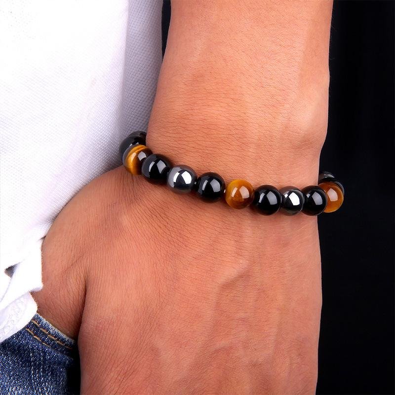 Triple Protection Bracelet - Tiger’s Eye, Obsidian, Hematite - 图片 10