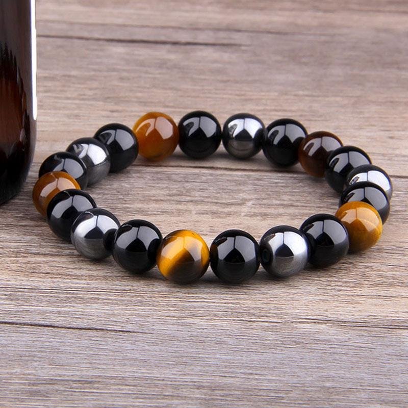 Triple Protection Bracelet - Tiger’s Eye, Obsidian, Hematite - 图片 7